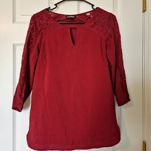 Express Maroom lace sleeve top
